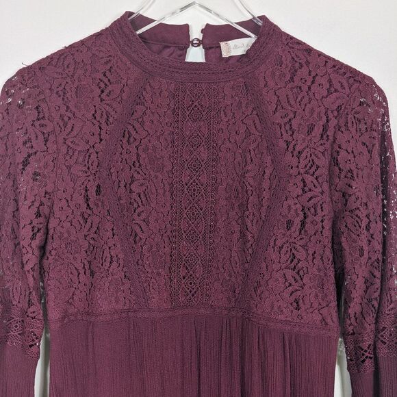 Altar'd State Maroon Lace Mini Dress Women's Medium - Picture 8 of 12
